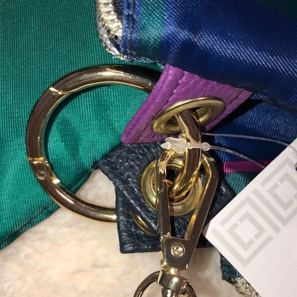 Liz Claiborne Navy Fuchsia Purple Plaid Monogram Travel Bag Set of 3 - Picture 11 of 12